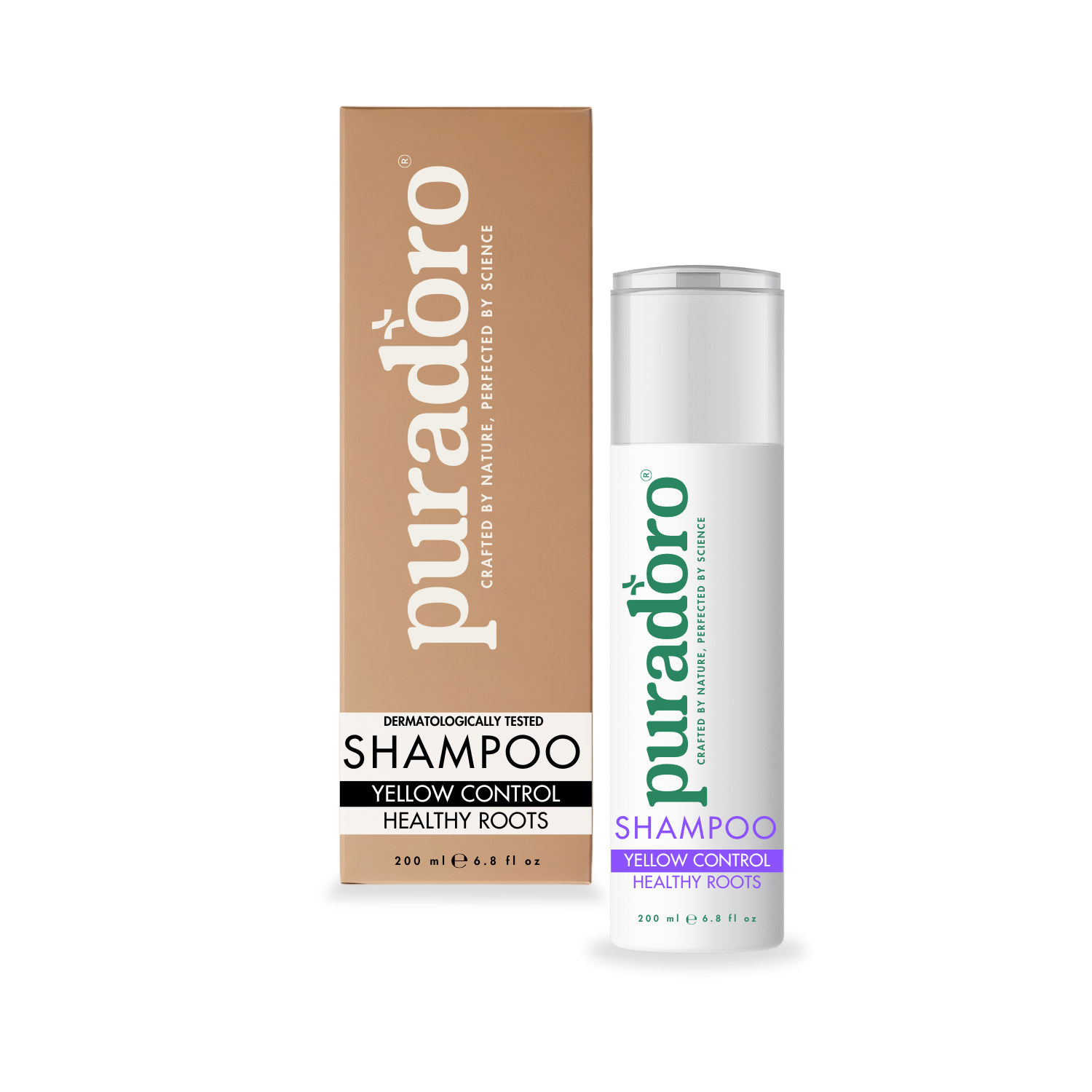yellow shampoo Yellow Control & Healthy Roots Shampoo – Neutralizes Brassiness, Brightens Blonde & Grey Hair 200ml - Image 1